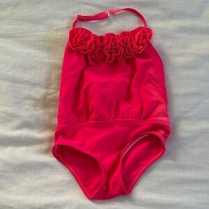 Koala Kids Pink One Piece Swimsuit with Floral Accents